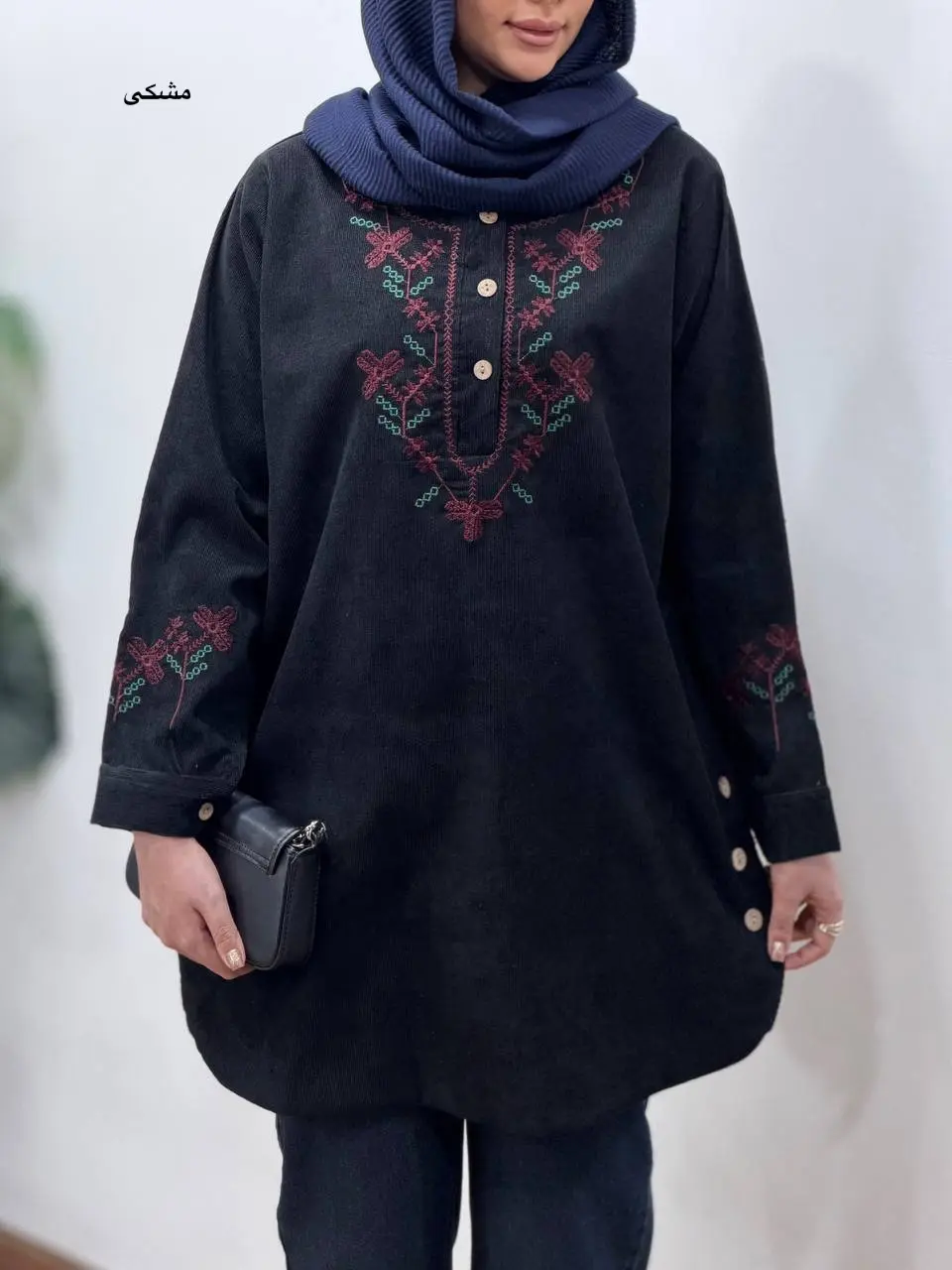 مانتو پاییزه گلدوزی شادی 1